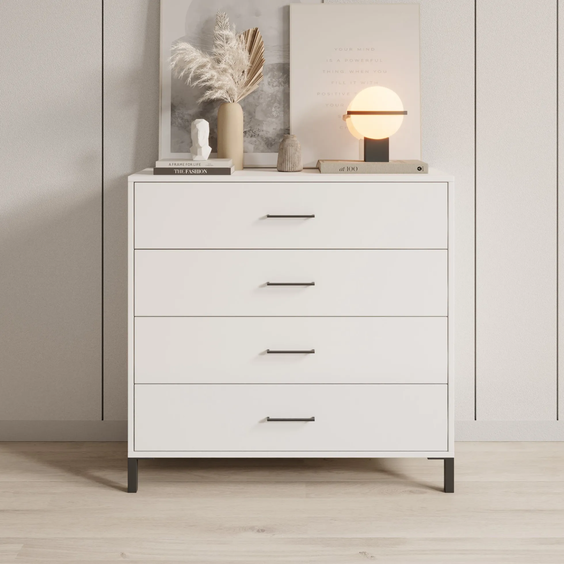 Ladekast Vidor - Wit - 93x40x90 cm
