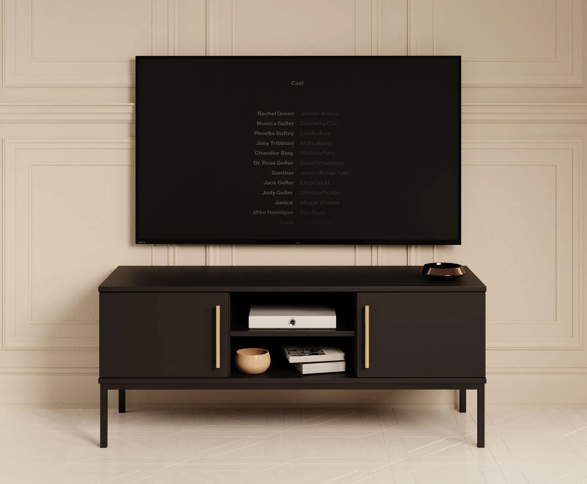 Lagos - TV-Meubel met 2 deuren - Zwart - 120 cm