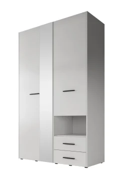 Laura - Kledingkast met deuren - Wit - 128x54x206 cm