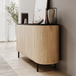 Lauran - Dressoir - Eiken/Zwart - 138x40x75 cm