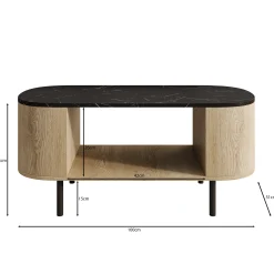 Lauran - Salontafel - Eiken/Wit - 100x51x45 cm