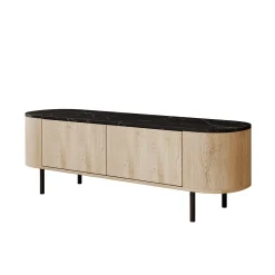 Lauran - TV-Meubel - Eiken/Zwart - 140x40x45 cm