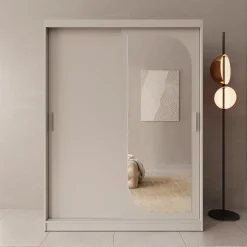 Lava - Kledingkast met 2 schuifdeuren - Beige - 150x62x200 cm