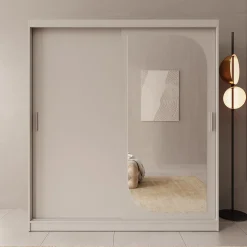 Lava - Kledingkast met 2 schuifdeuren - Beige - 180x62x200 cm