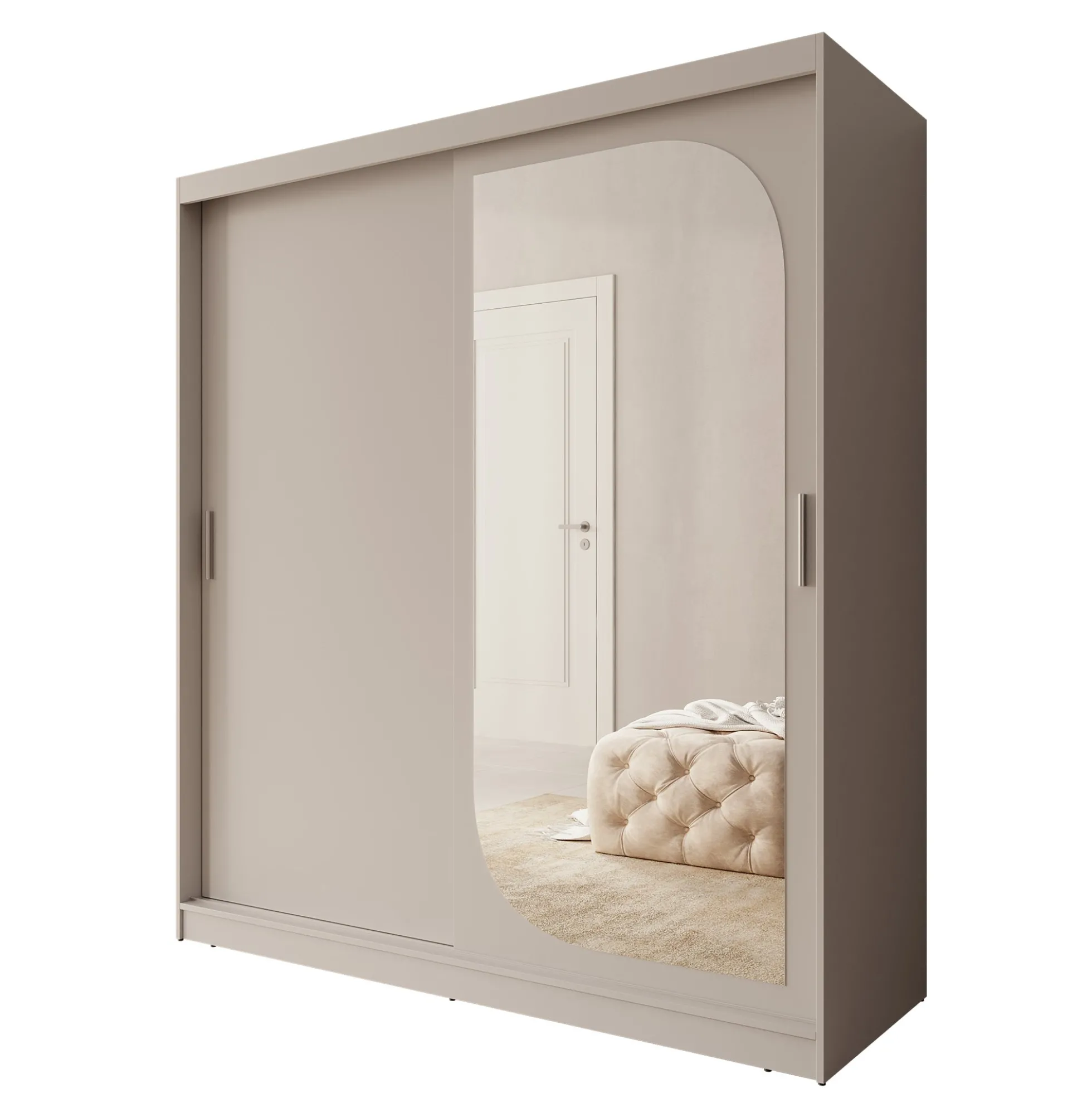 Lava - Kledingkast met 2 schuifdeuren - Beige - 180x62x200 cm