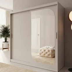 Lava - Kledingkast met 2 schuifdeuren - Beige - 200x62x200 cm