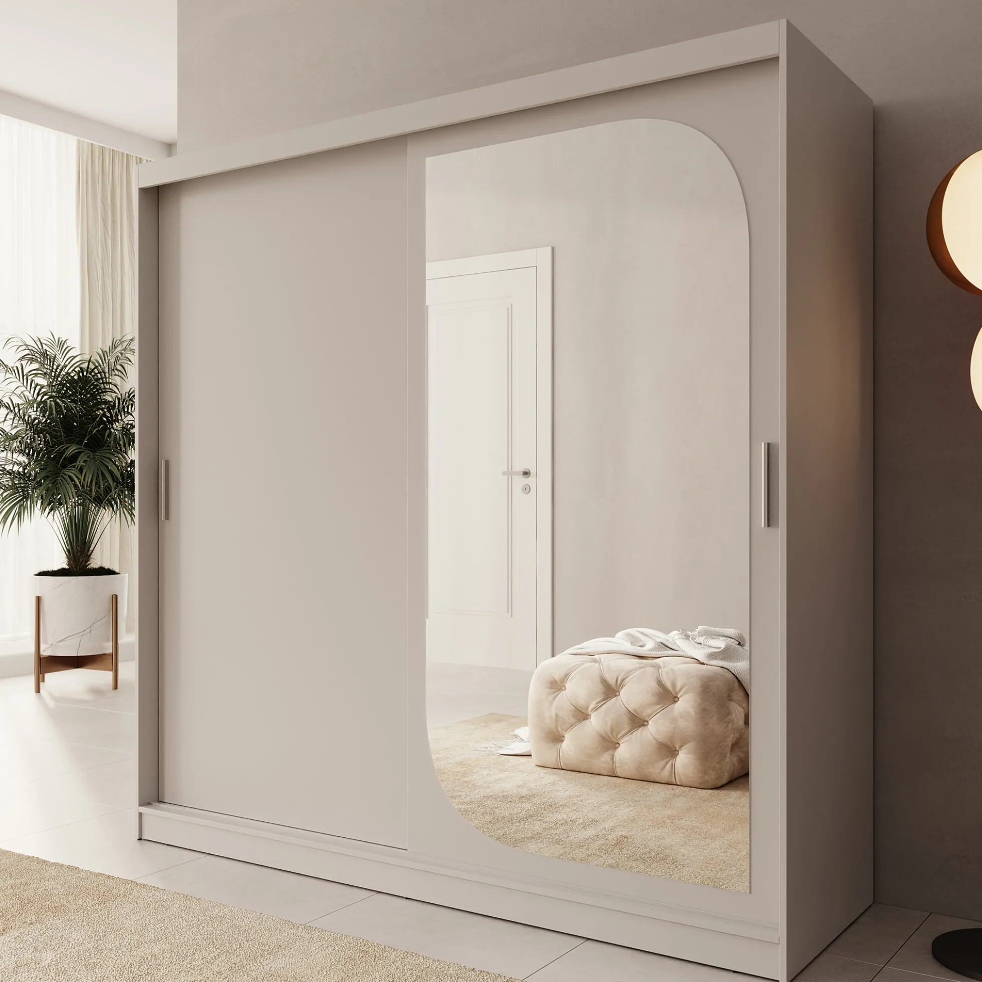 Lava - Kledingkast met 2 schuifdeuren - Beige - 200x62x200 cm