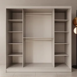 Lava - Kledingkast met 2 schuifdeuren - Beige - 200x62x200 cm