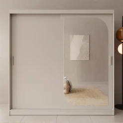 Lava - Kledingkast met 2 schuifdeuren - Beige - 200x62x200 cm