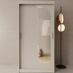 Lava - Kledingkast met 2 schuifdeuren - Beige - 100x62x200 cm