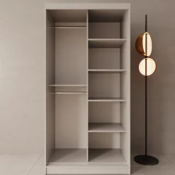 Lava - Kledingkast met 2 schuifdeuren - Beige - 100x62x200 cm