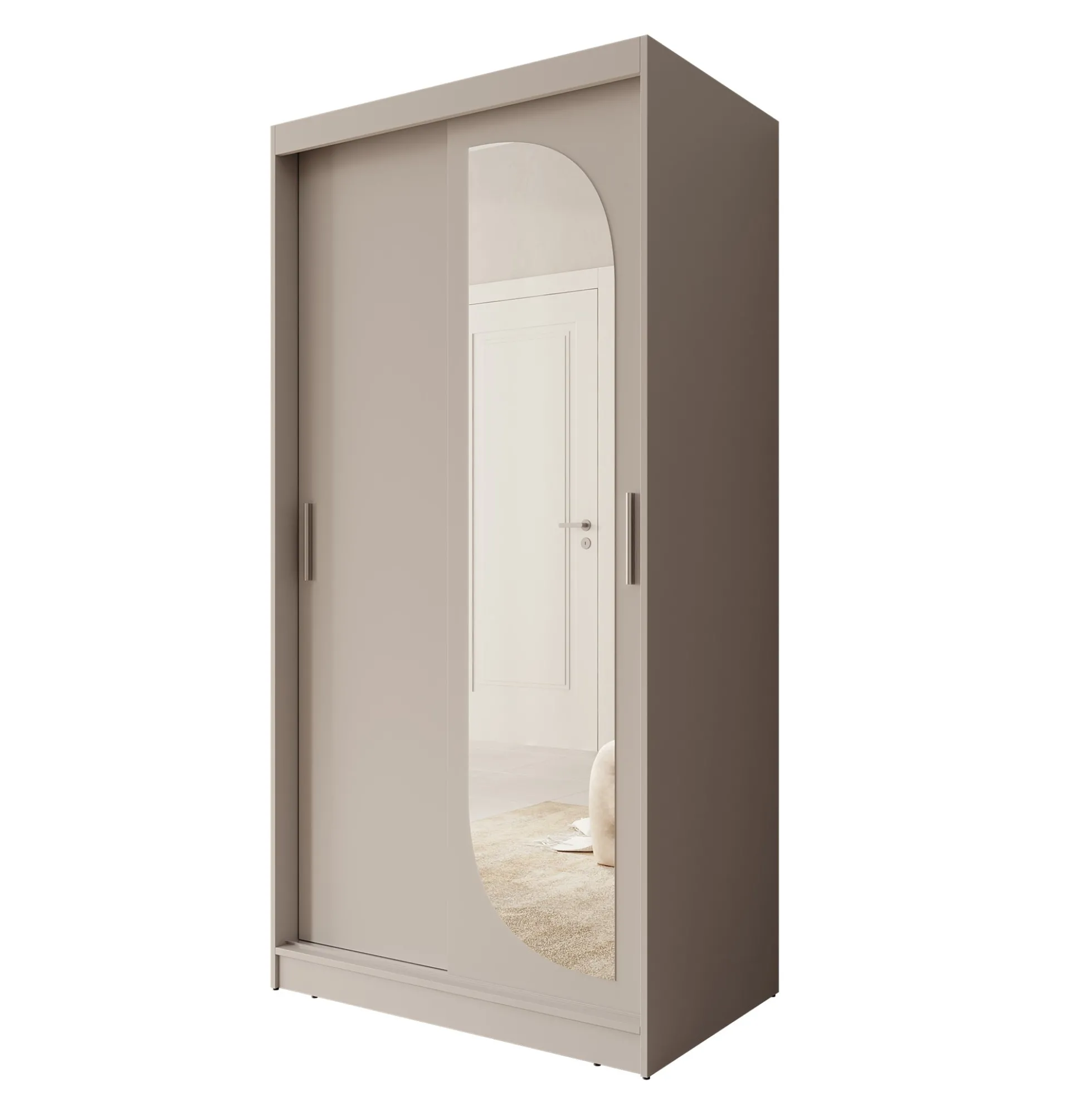 Lava - Kledingkast met 2 schuifdeuren - Beige - 100x62x200 cm