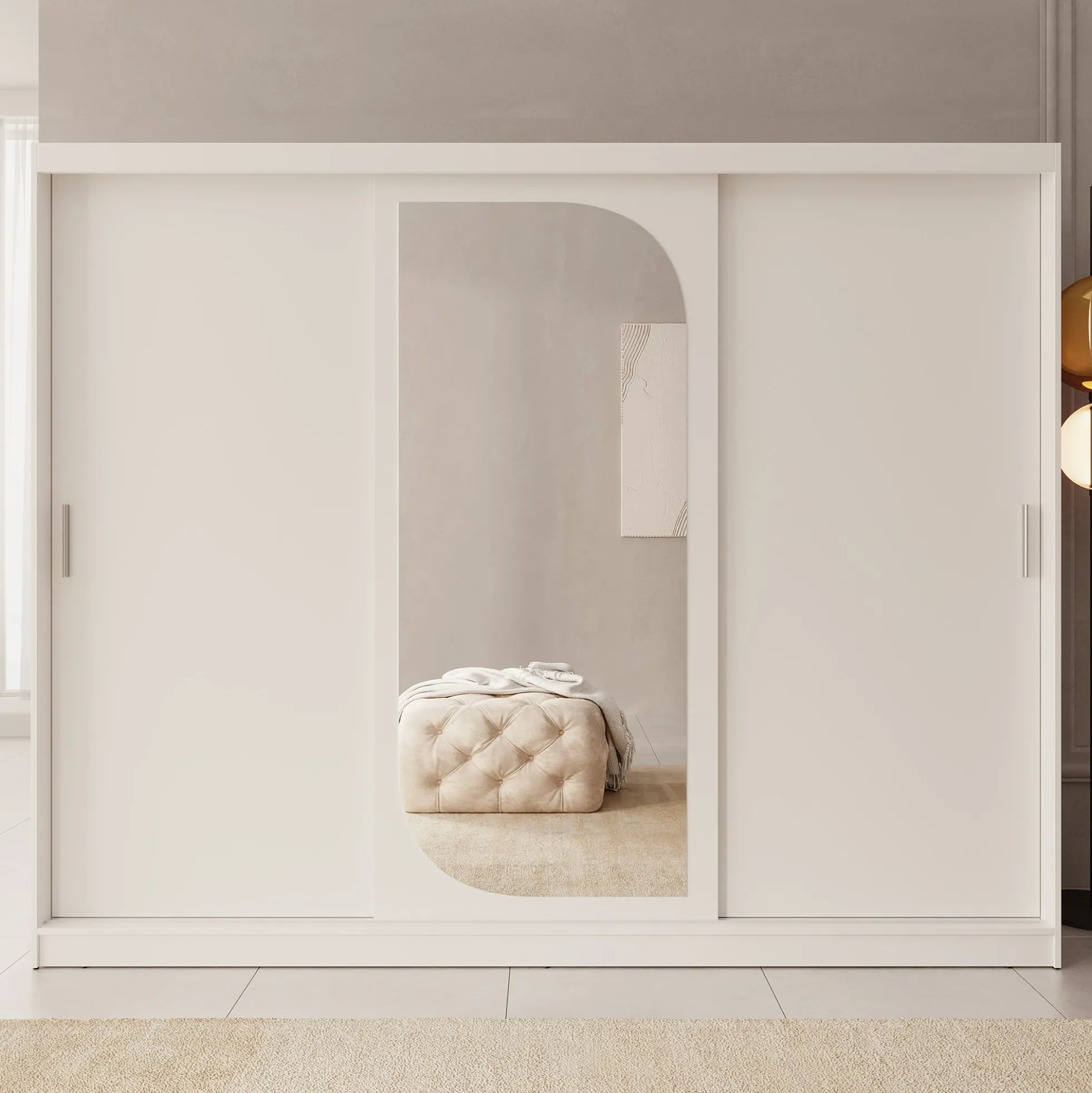 Lava - Kledingkast met 3 schuifdeuren - Wit - 250x62x200 cm