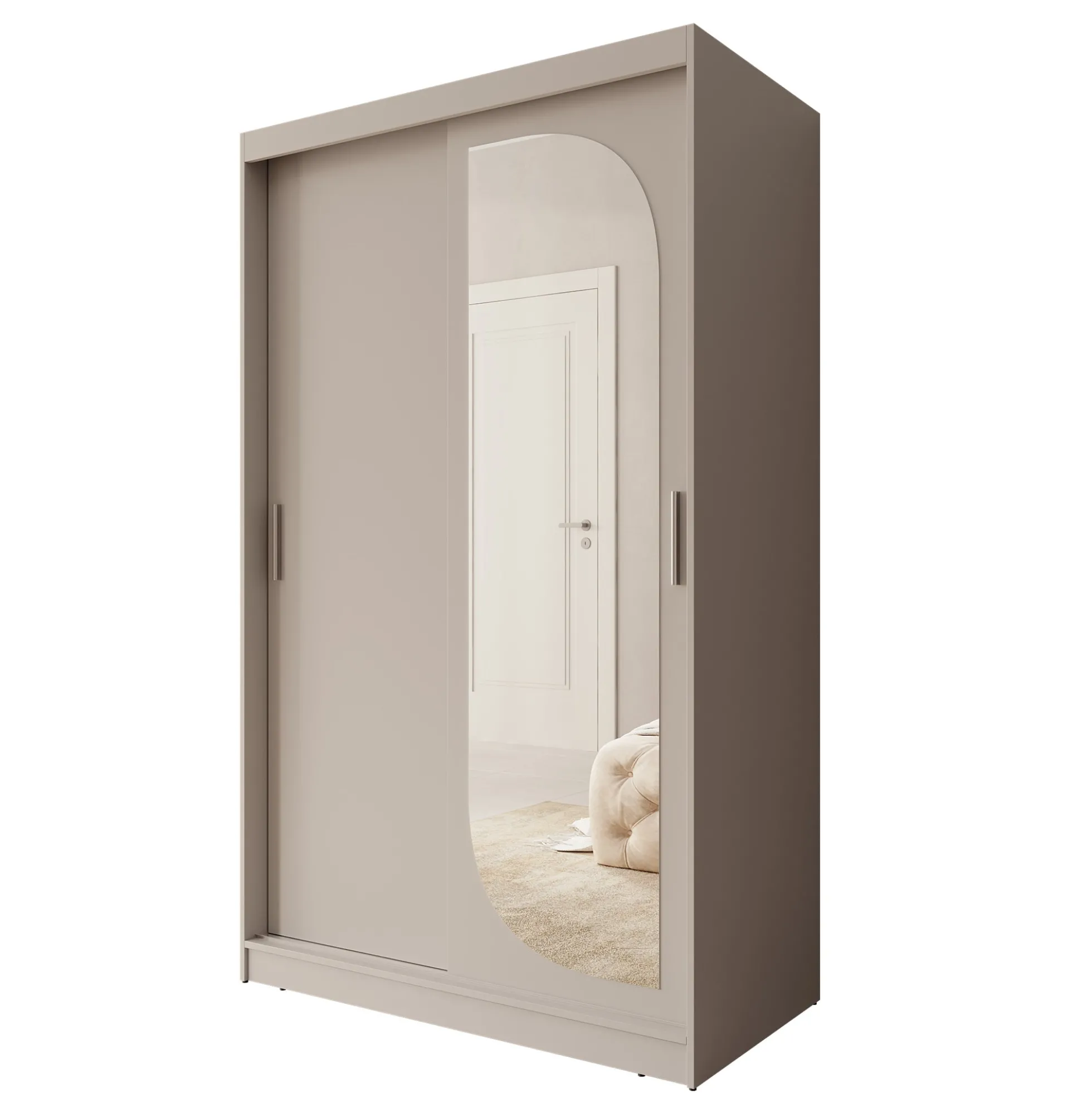 Lava - Kledingkast met 2 schuifdeuren - Beige - 120x62x200 cm
