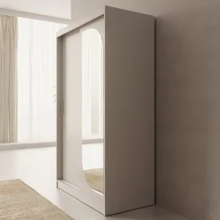 Lava - Kledingkast met 2 schuifdeuren - Beige - 120x62x200 cm