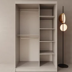 Lava - Kledingkast met 2 schuifdeuren - Beige - 120x62x200 cm