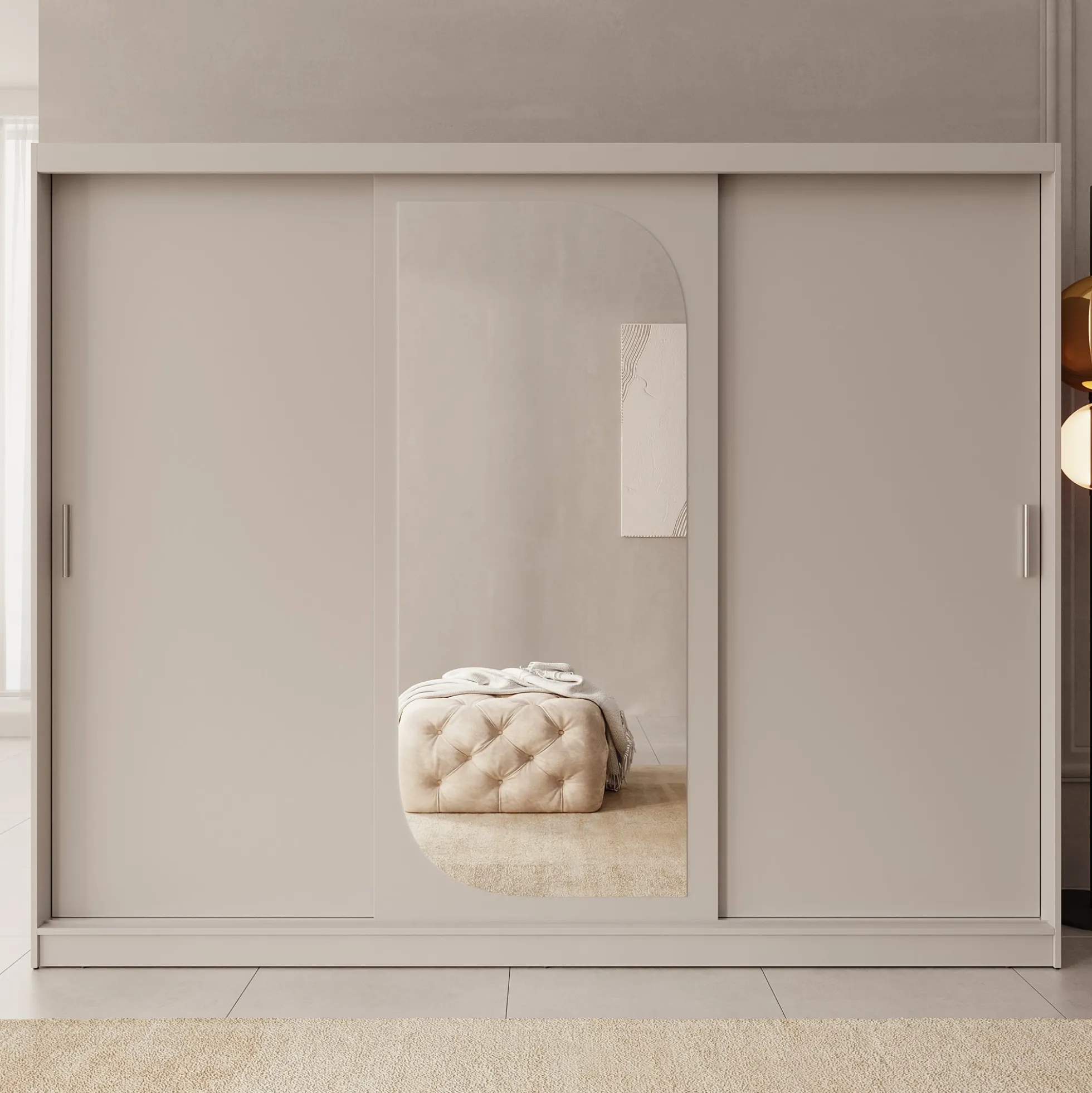Lava - Kledingkast met 3 schuifdeuren - Beige - 250x62x200 cm