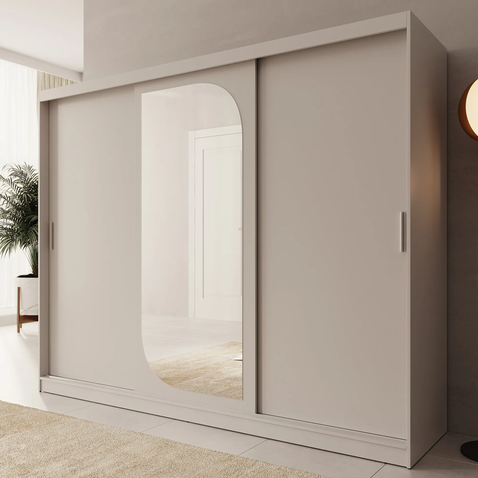 Lava - Kledingkast met 3 schuifdeuren - Beige - 250x62x200 cm