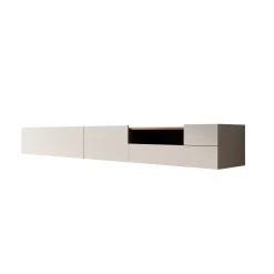 Lavar - TV-meubel - Wit/Eiken - 269x41x32 cm