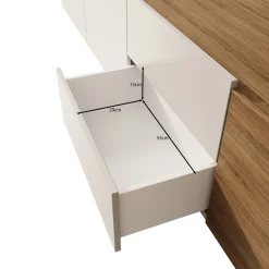 Lavar - TV-meubel - Wit/Eiken - 239x41x50 cm