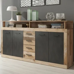 Lavina - Dressoir - Grijs/old wood - 190x32x96 cm