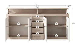 Lavina - Dressoir - Grijs/old wood - 190x32x96 cm