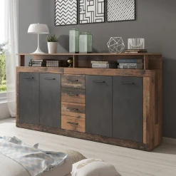 Lavina - Dressoir - Old wood/antraciet - 190x32x96 cm