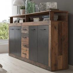 Lavina - Dressoir - Old wood/antraciet - 190x32x96 cm