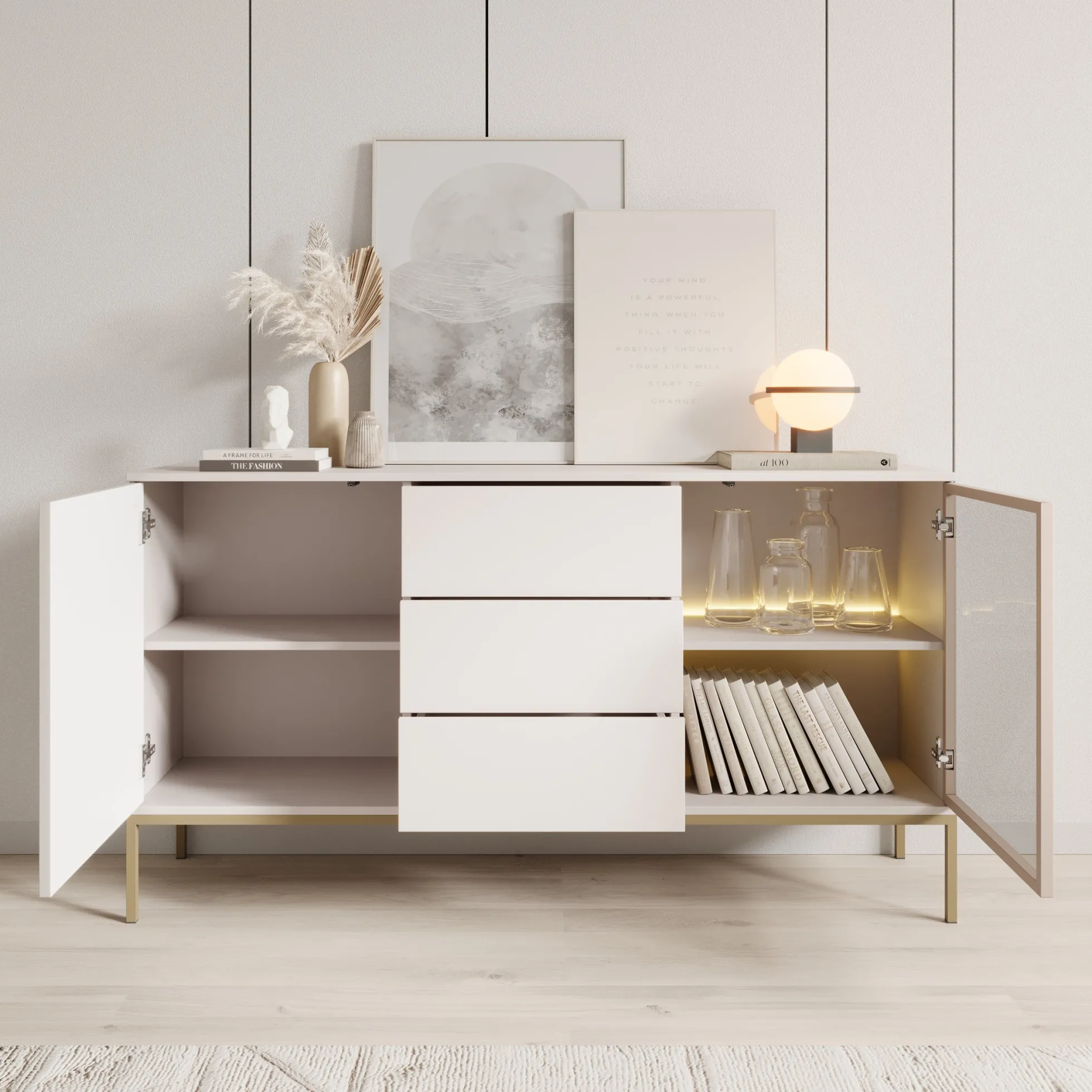 Legend 2 - Dressoir - Beige - 153x39x83 cm