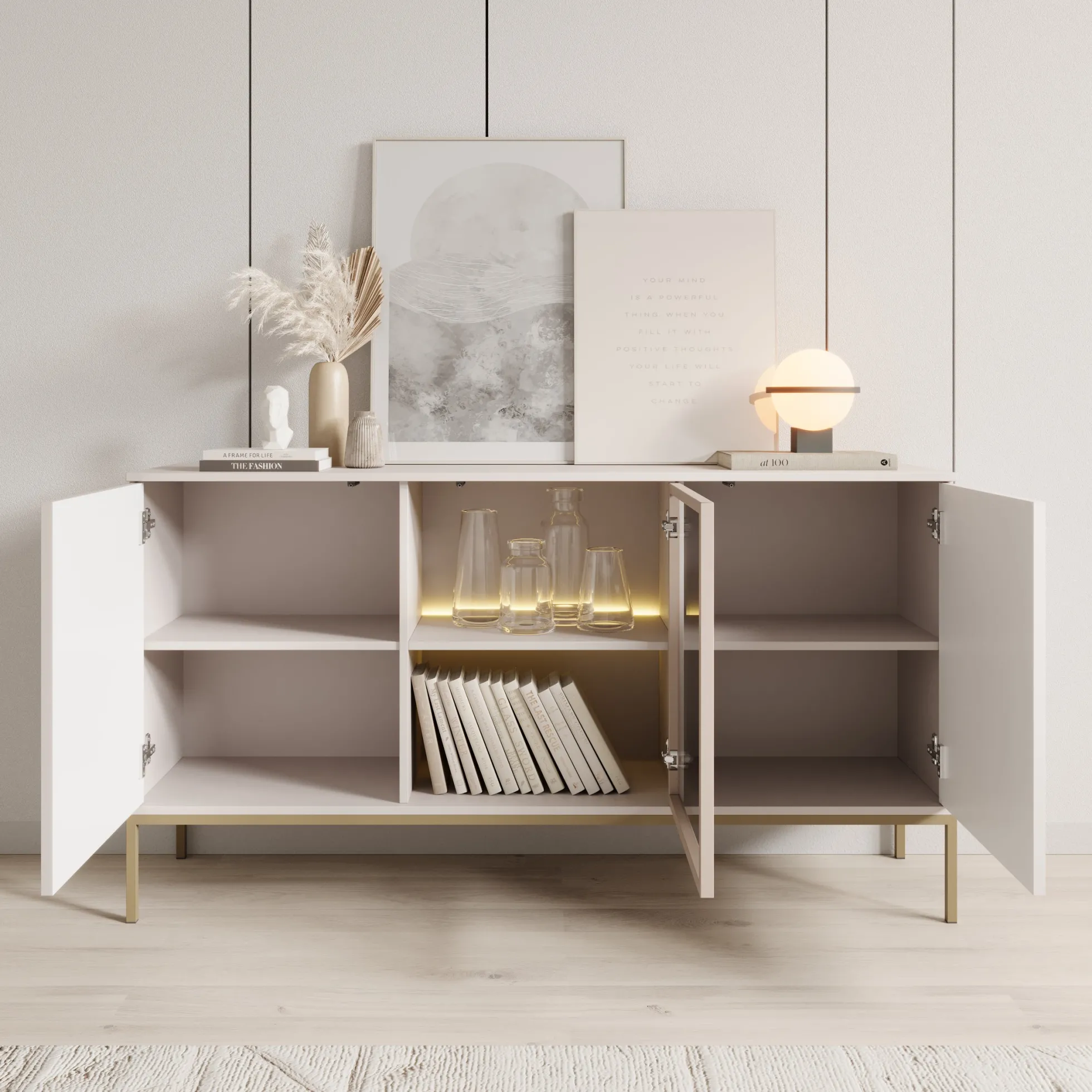 Legend - Dressoir - Beige - 153x39x83 cm