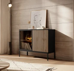 Legend - Dressoir - Zwart/eiken - 104x39x83 cm