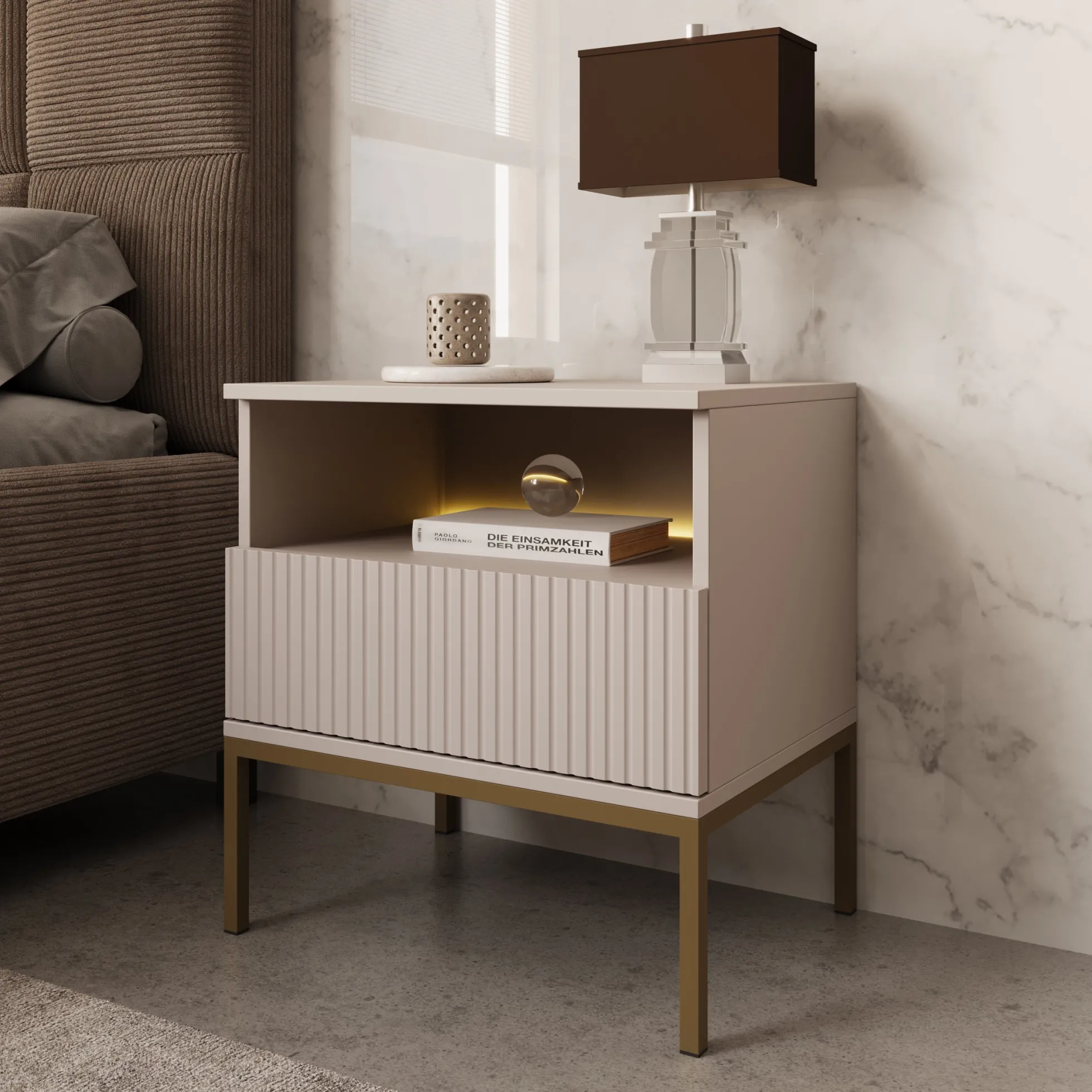 Legend - Nachtkastje - Beige - 54x39x56 cm