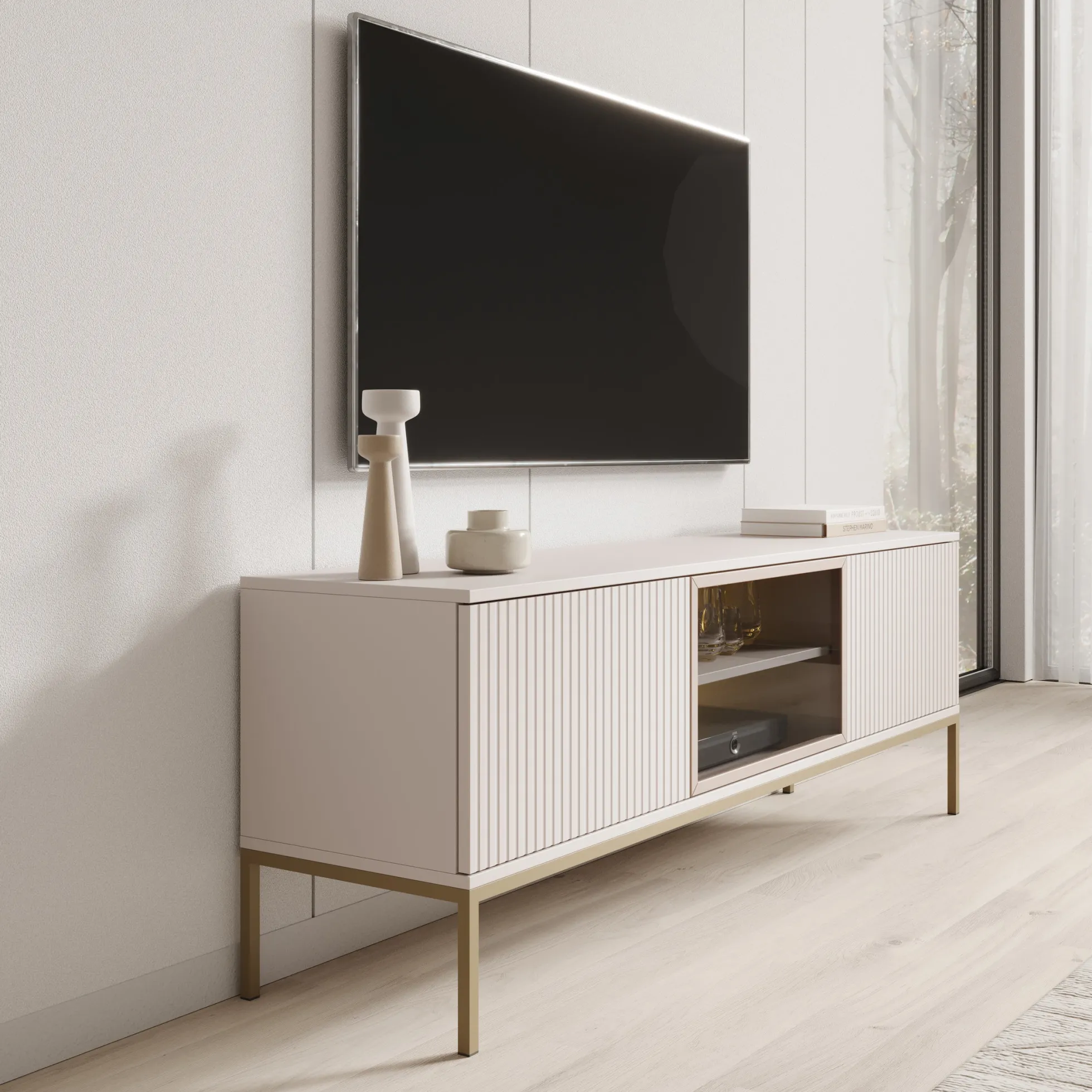 Legend - TV-Meubel met 3 deuren - Beige - 154 cm