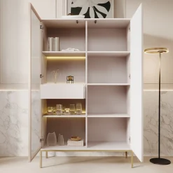 Legend - Vitrinekast - Beige - 104x39x166 cm