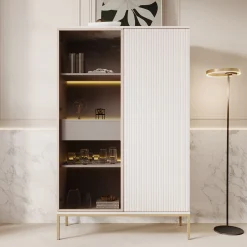Legend - Vitrinekast - Beige - 104x39x166 cm