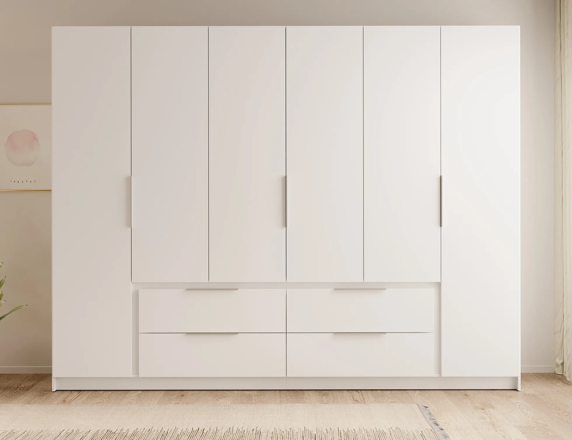 Leipzig - Kledingkast 6-deurs - Wit - 270x59x211 cm