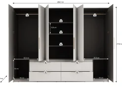 Leipzig - Kledingkast 6-deurs - Wit - 270x59x211 cm