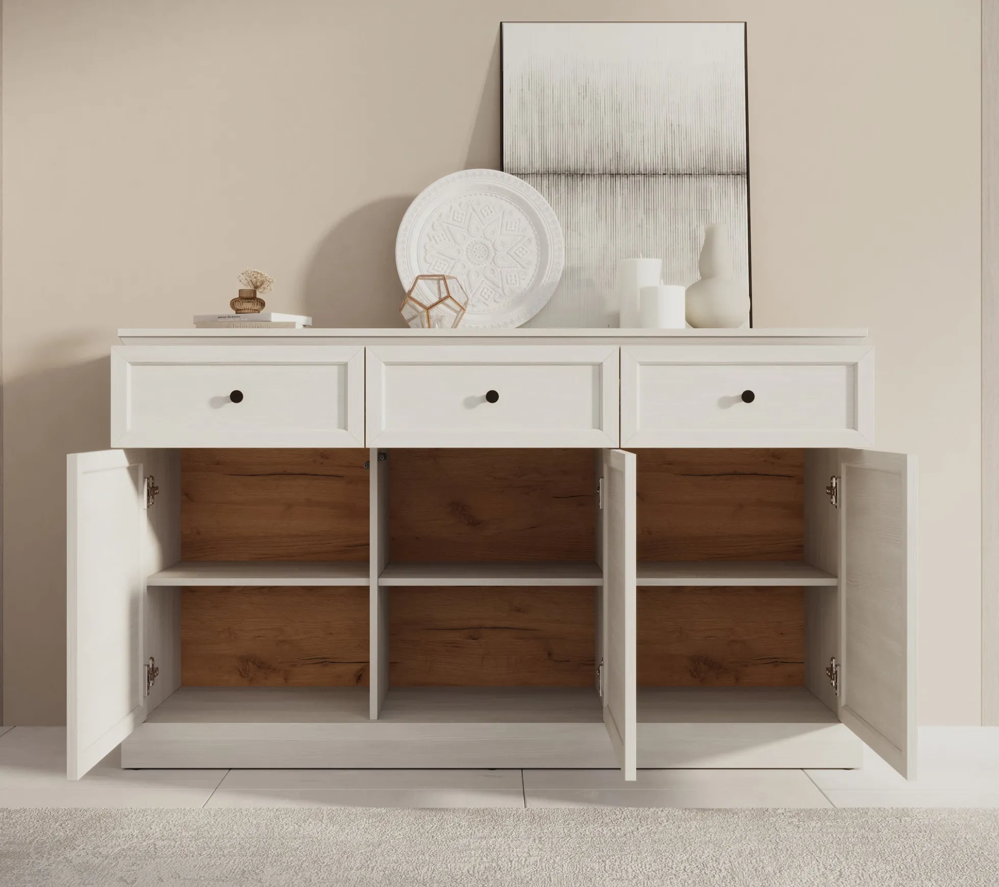 Leroy - Dressoir - Wit - 146x40x86 cm
