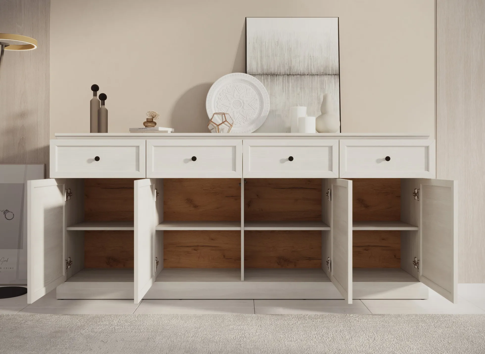 Leroy - Dressoir - Wit - 193x40x86 cm