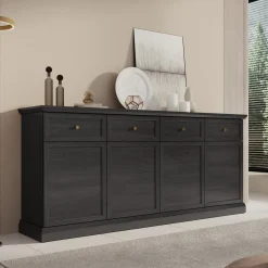 Leroy - Dressoir - Zwart - 193x40x86 cm