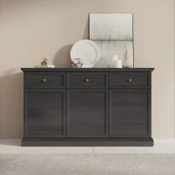 Leroy - Dressoir - Zwart - 146x40x86 cm