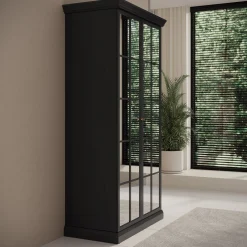 Leroy - Kledingkast 2-deurs - Zwart/eiken - 102x56x199 cm