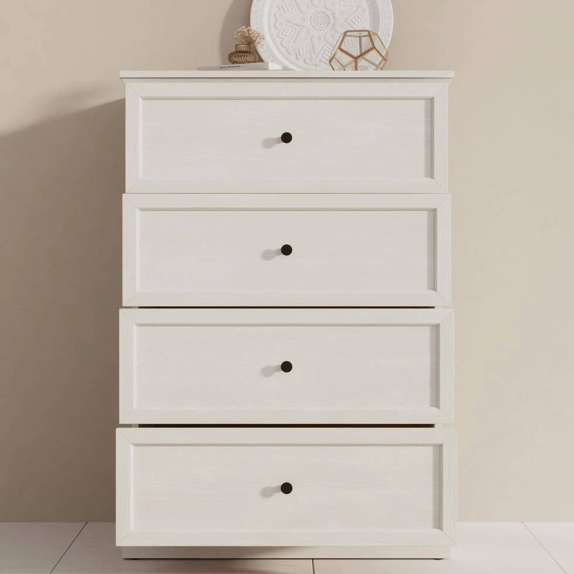 Leroy - Ladekast - Wit eiken - 75x40x110 cm