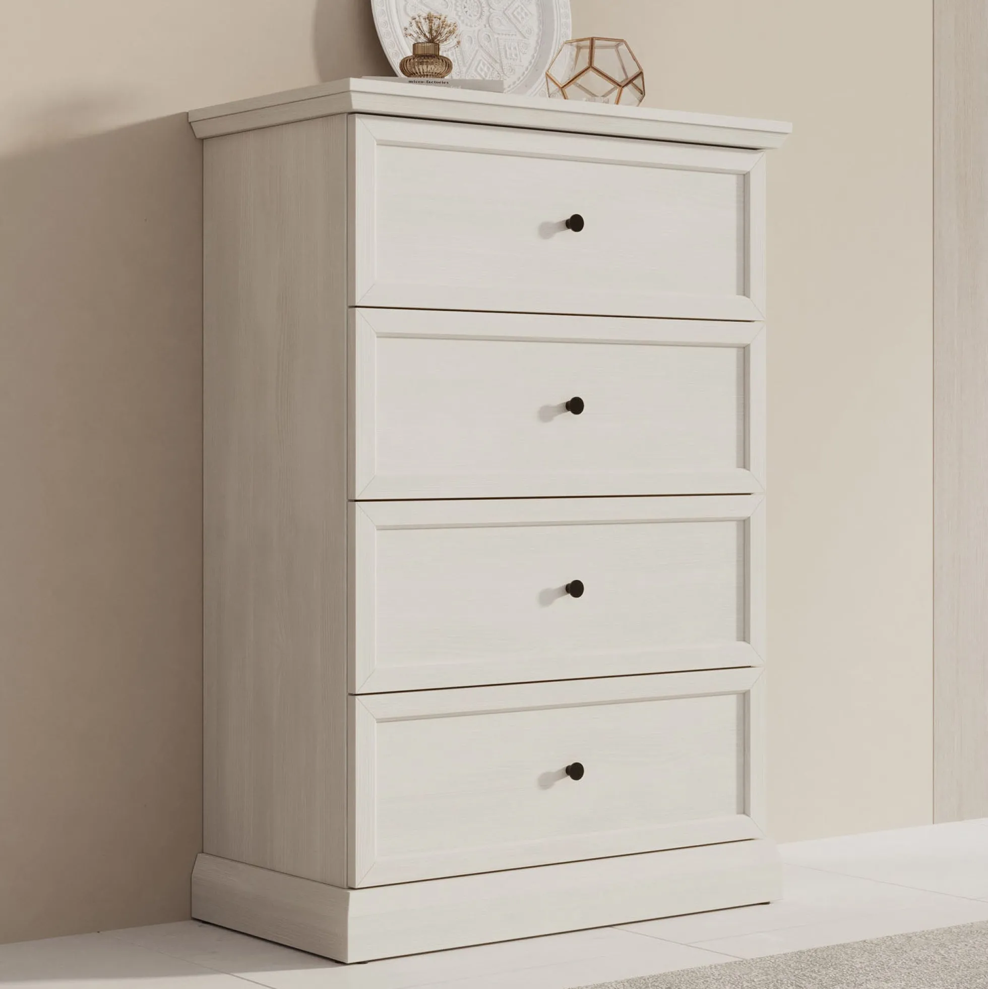 Leroy - Ladekast - Wit eiken - 75x40x110 cm