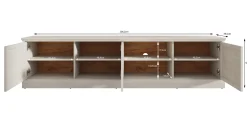 Leroy - TV-Meubel - Wit eiken - 206 cm