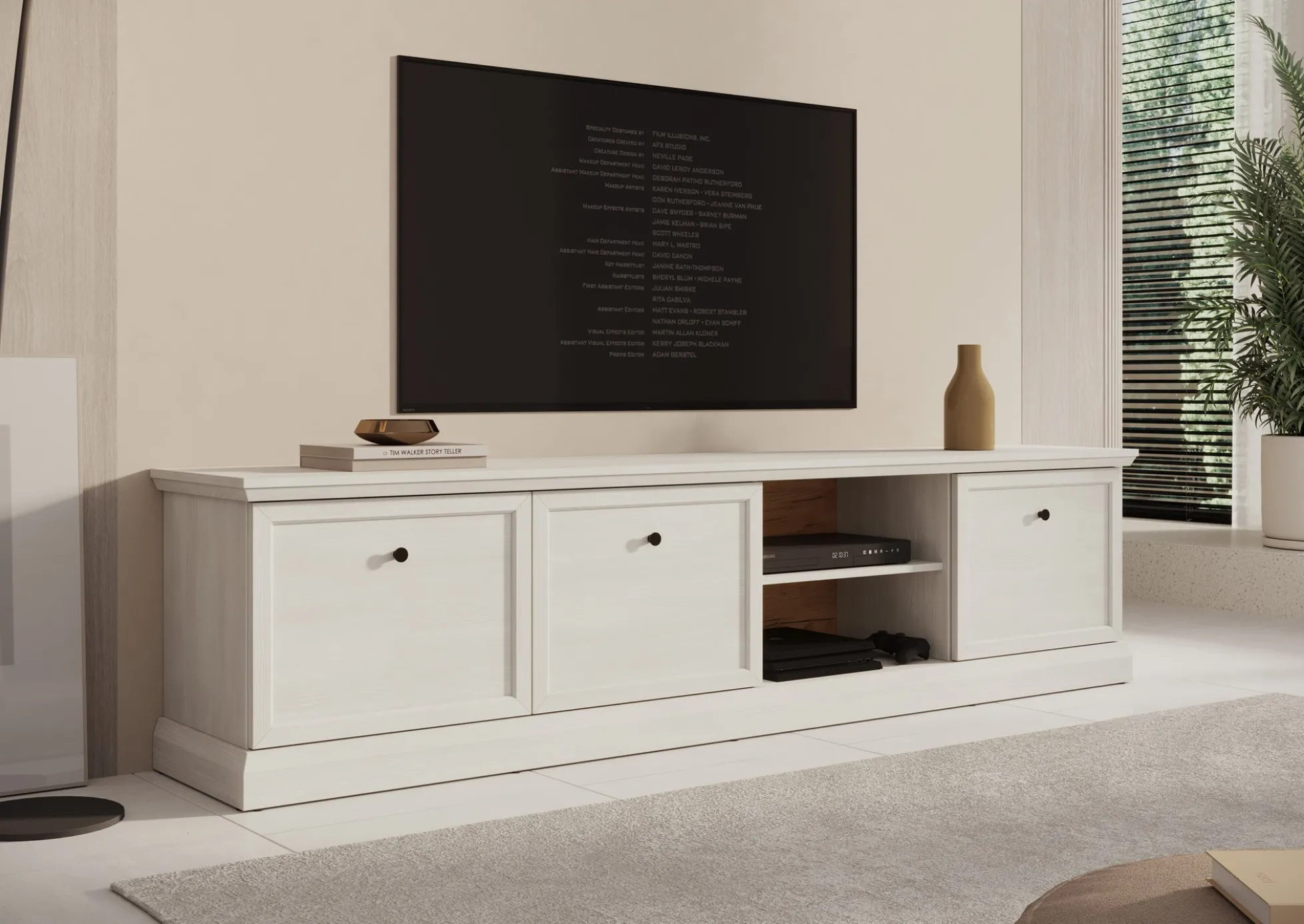 Leroy - TV-Meubel - Wit eiken - 206 cm
