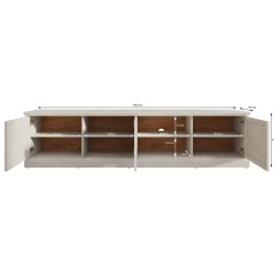 Leroy - TV-Meubel - Zwart eiken - 206x40x51 cm