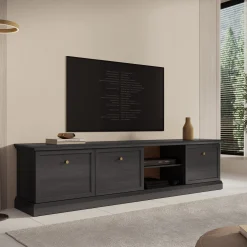 Leroy - TV-Meubel - Zwart eiken - 206x40x51 cm