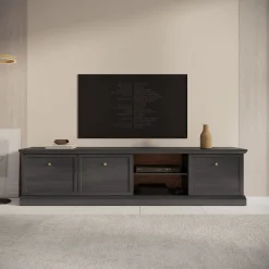 Leroy - TV-Meubel - Zwart eiken - 206x40x51 cm