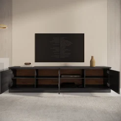 Leroy - TV-Meubel - Zwart eiken - 206x40x51 cm